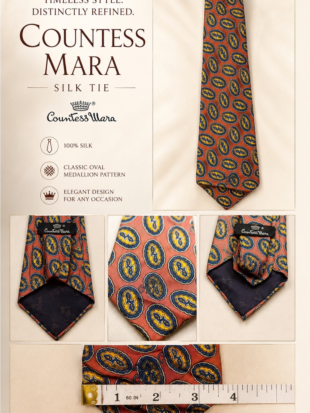 Men's Mauve Medallion Silk Tie